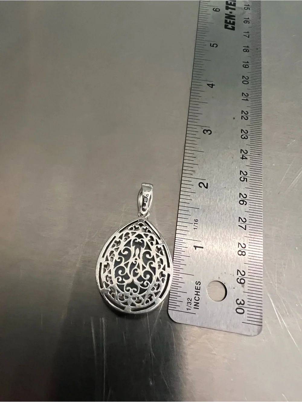 Teardrop Purple Druzy Pendant in Sterling Silver w/Open Clip Bale